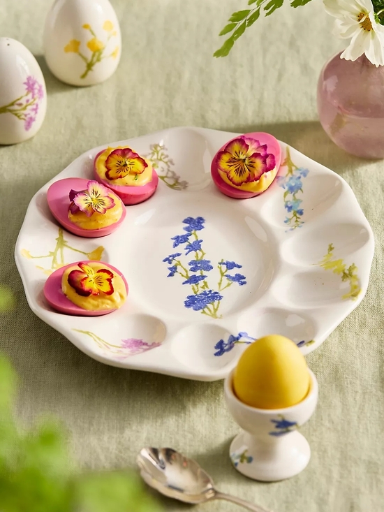 Anthropologie Other - Anthropologie Colorful Floral Deviled Egg Plate